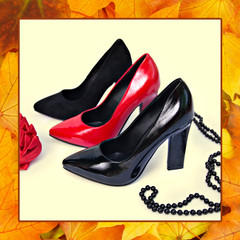 set of black shoes