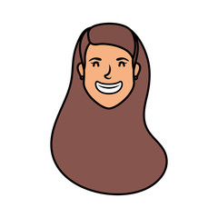 cute young woman head avatar character