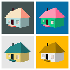 vector illustration of Ukrainian hut image. The symbol of the Ukraine village. Eco-friendly housing, wattle and daub