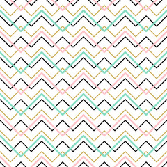 Chevron Pastel Colors Striped Background. Vector Abstract Zigzag Seamless Pattern