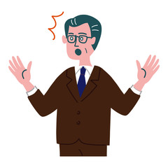 シニア　男性　びっくり