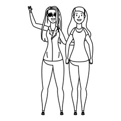 rude motorcyclist woman with cute girl