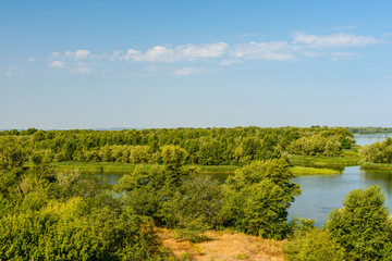 Fototapeta na wymiar View on the river Dnieper on summer