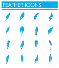 Fototapeta na wymiar Feather icons set on background for graphic and web design. Creative illustration concept symbol for web or mobile app
