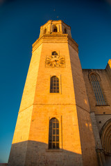 Naklejka premium GIRONA, SPAIN - February 1, 2019: Cathedral of Girona is a roman catholic church in Romanesque and Gothic styles. It is located in Girona, Spain.