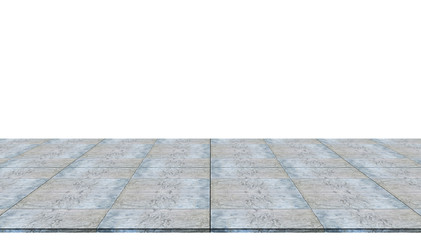 Empty concrete flooring top isolated on white background for display or mockup product.