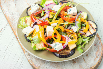 Grilled vegetables salad on plate