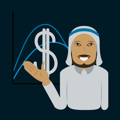 flat icon on theme Arabic business Muslim businessman