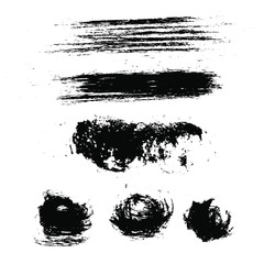 Vector brush spots. Hand drawn brush splash. Vector brushes. Real paint imitation. Dry brush