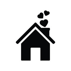 House with heart icon. Home love icon. Family happiness icon