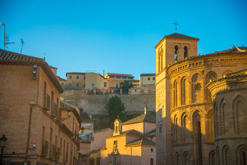 TOLEDO, SPAIN - February 4, 2019: Toledo is an ancient city located nearby Madrid, Spain. Spain is an European country which has many touristic places..
