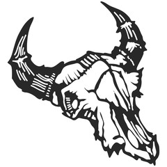 Stylized cow skull, great tattoo for lovers of gothic
