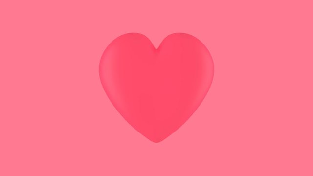 Heartbeat 3D Emoji Looped Video. Beating 3D Heart on pink background with alpha channel.