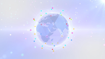 Earth on Digital Network concept background, Middle East,