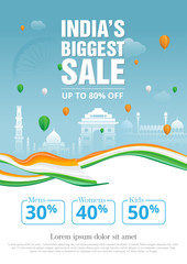 Indian Republic Day Sale Poster Design Template