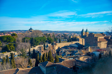 Obraz premium TOLEDO, SPAIN - February 4, 2019: Toledo is an ancient city located nearby Madrid, Spain. Spain is an European country which has many touristic places..