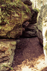 ground path between sandstone rocks