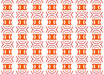 Seamless geometric pattern design illustration. Background texture. In orange, white colors.