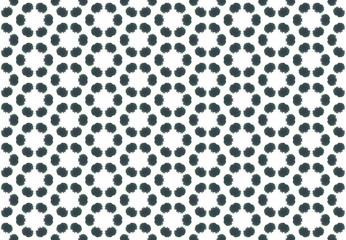 Watercolor seamless geometric pattern design illustration. Background texture. In green, black, white colors.