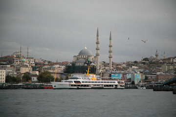 ISTAMBUL TYRKEY - October, 2019: Hundreds of diverse people walking along Istiklal street most popular shopping and entertainment place during weekends