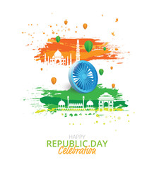 Happy Republic Day Celebration Greeting Background 