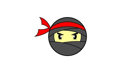 Ninja angry illustration vector logo