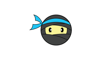 Ninja cute illustration vector logo