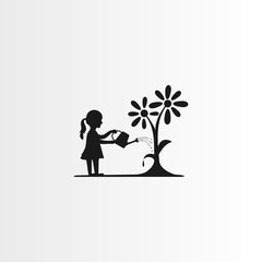 watering the flowers