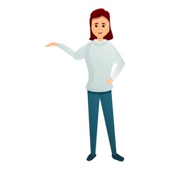 Woman bank employee icon. Cartoon of woman bank employee vector icon for web design isolated on white background