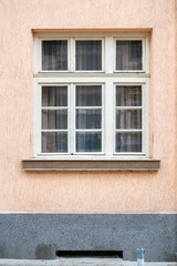 Old wooden window on a wall