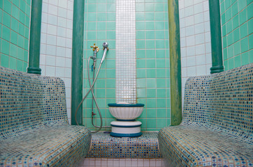 Steam sauna or Turkish bath or Hammam inside wellness or spa area on luxury Celebrity Cruises...