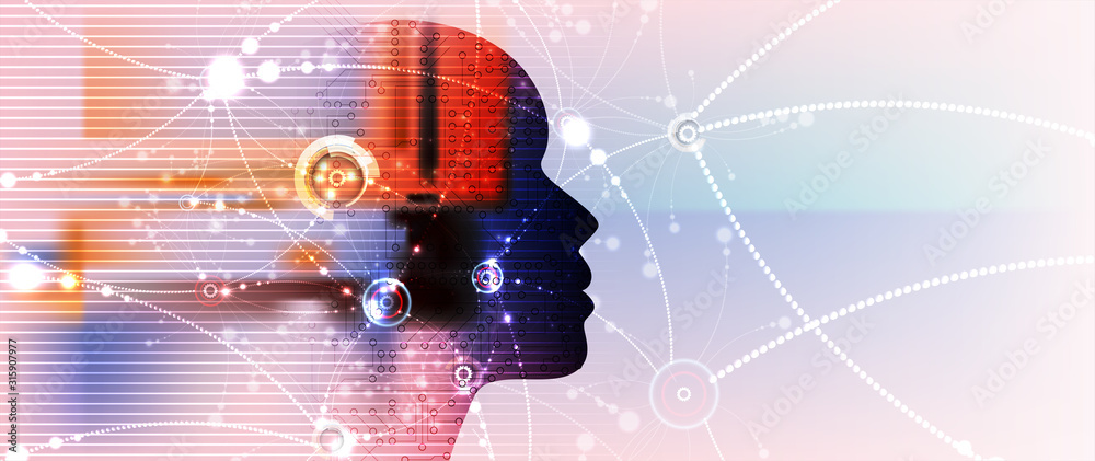 Aufkleber conceptual technology illustration of artificial intelligence