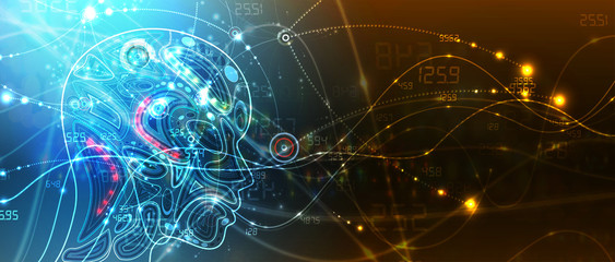 Conceptual technology illustration of artificial intelligence