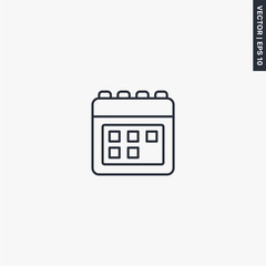 Calendar icon, linear style sign for mobile concept and web design