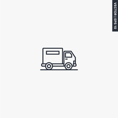 Cargo transportation icon, linear style sign for mobile concept and web design