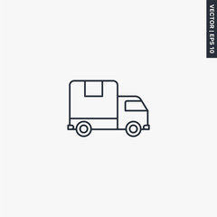 Delivery, truck auto icon, linear style sign for mobile concept and web design
