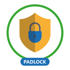 Icon of secure. Concept of encryption. Vector illustration.
