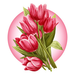 tulips vector print  flower illustration