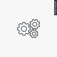 Gear icon, linear style sign for mobile concept and web design