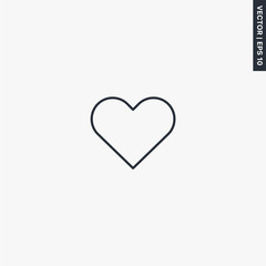 Heart icon, linear style sign for mobile concept and web design
