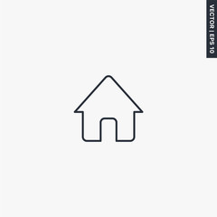 Fototapeta na wymiar Home icon, linear style sign for mobile concept and web design