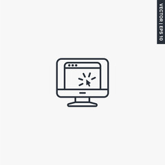 Internet surfing icon, linear style sign for mobile concept and web design