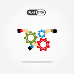 Hands with money and with keys. Real estate concept. Vector illustration in flat style