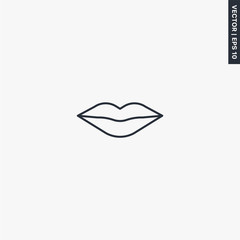 Lips icon, linear style sign for mobile concept and web design