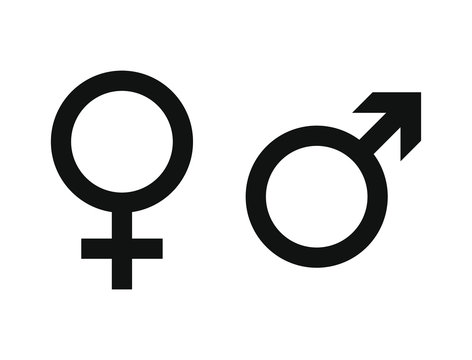 Gender Symbols. Male and female sign. Venus and mars astrology logo. Vector illustration image. Isolated on white background.