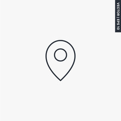 Map label icon, linear style sign for mobile concept and web design