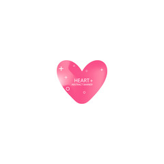 Heart abstract banner collections. Organic or fluid shapes with pastel neon color design. Usable for web, social media, print, banner, backdrop, background template. Valentines day celebration