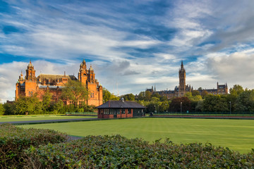 Obraz premium Kelvingrove museum and the university of Glasgow, Scotland, United kingdom