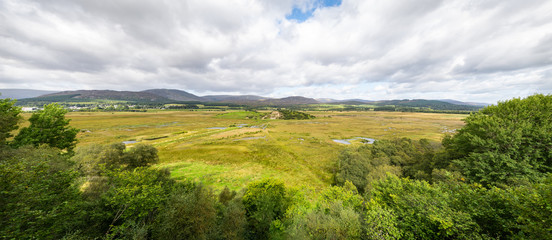 Panorama of Insh Marshes,  Highlands, Scotland
