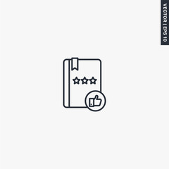 Review book icon, linear style sign for mobile concept and web design